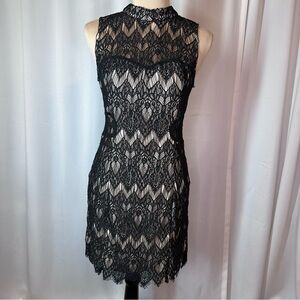 Anthropologie Ark & Co Lace Dress Size L Nude Lining Holiday Whimsy Witchy Goth